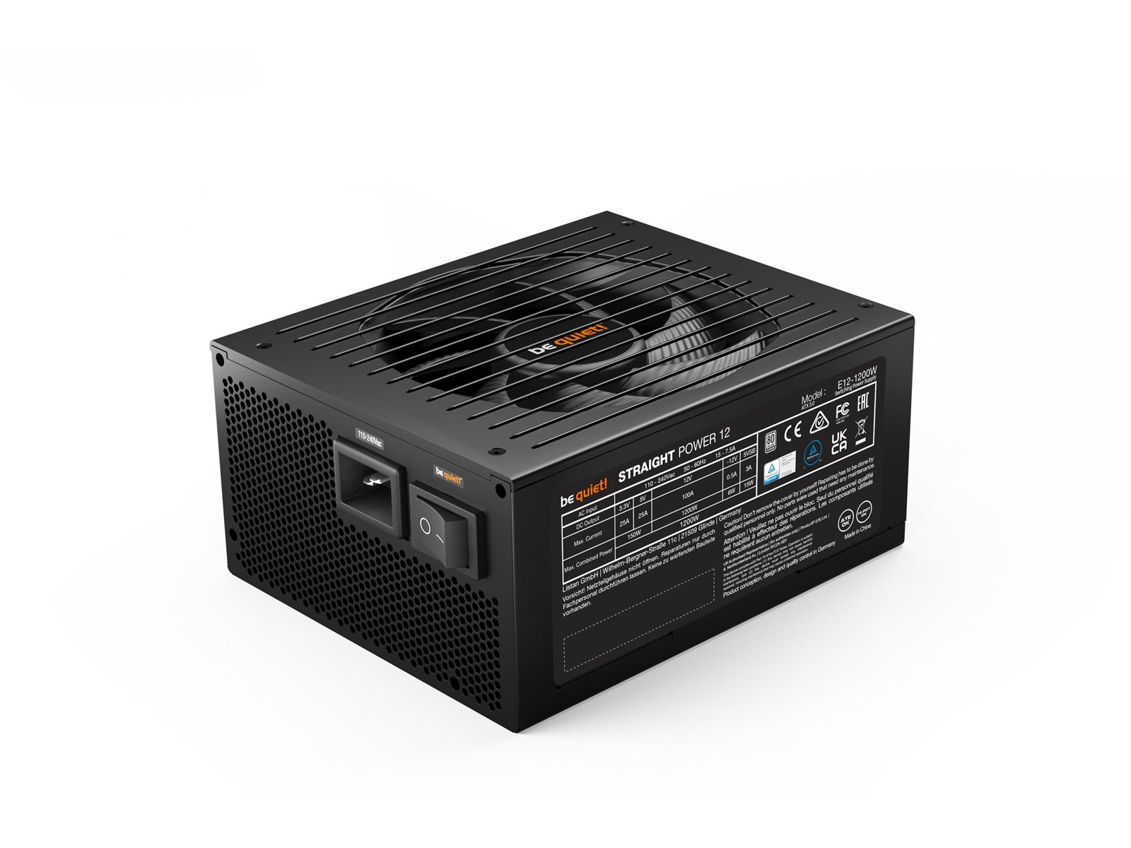 be quiet! Straight Power 12 1200W - 80 PLUS Platinum, ATX 3.1, 12VHPWR, lavt støjniveau